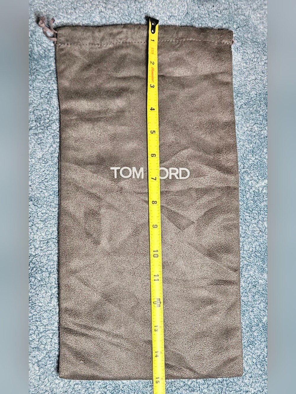 Authentic Tom Ford Dark Gray Soft Suede Cotton Drawstring Dust Bag Jewelry Pouch - Picture 7 of 8